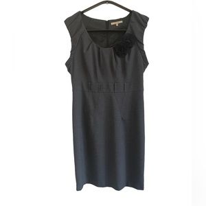 RW & CO Dress Gray Tweed look with floral accent size 10